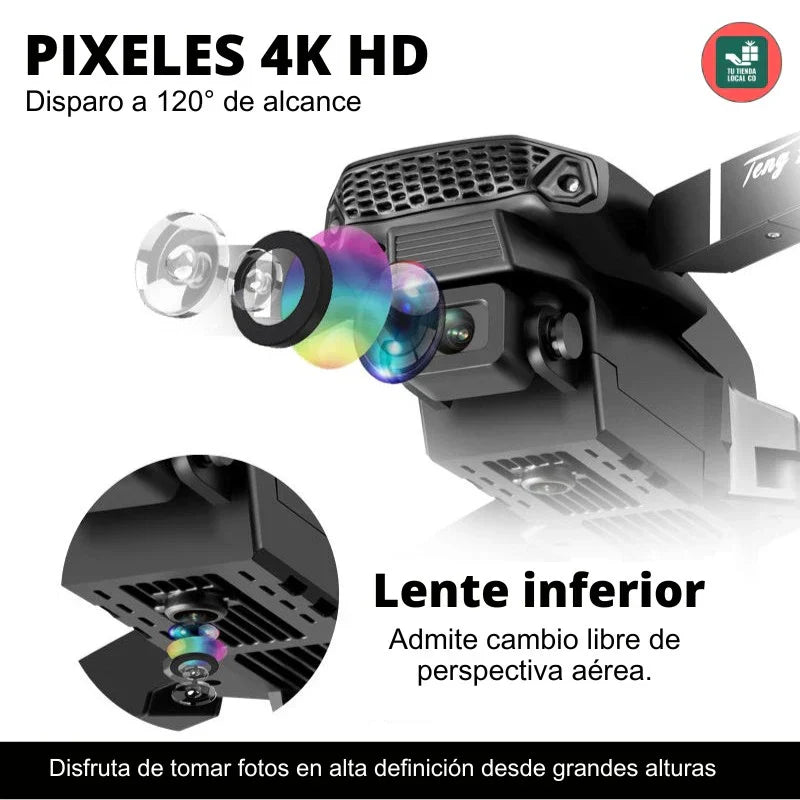 Dron Profesional 4K 999pro + 2 Baterías Adicionales y Estuche de Regalo - Garantía de 90 días