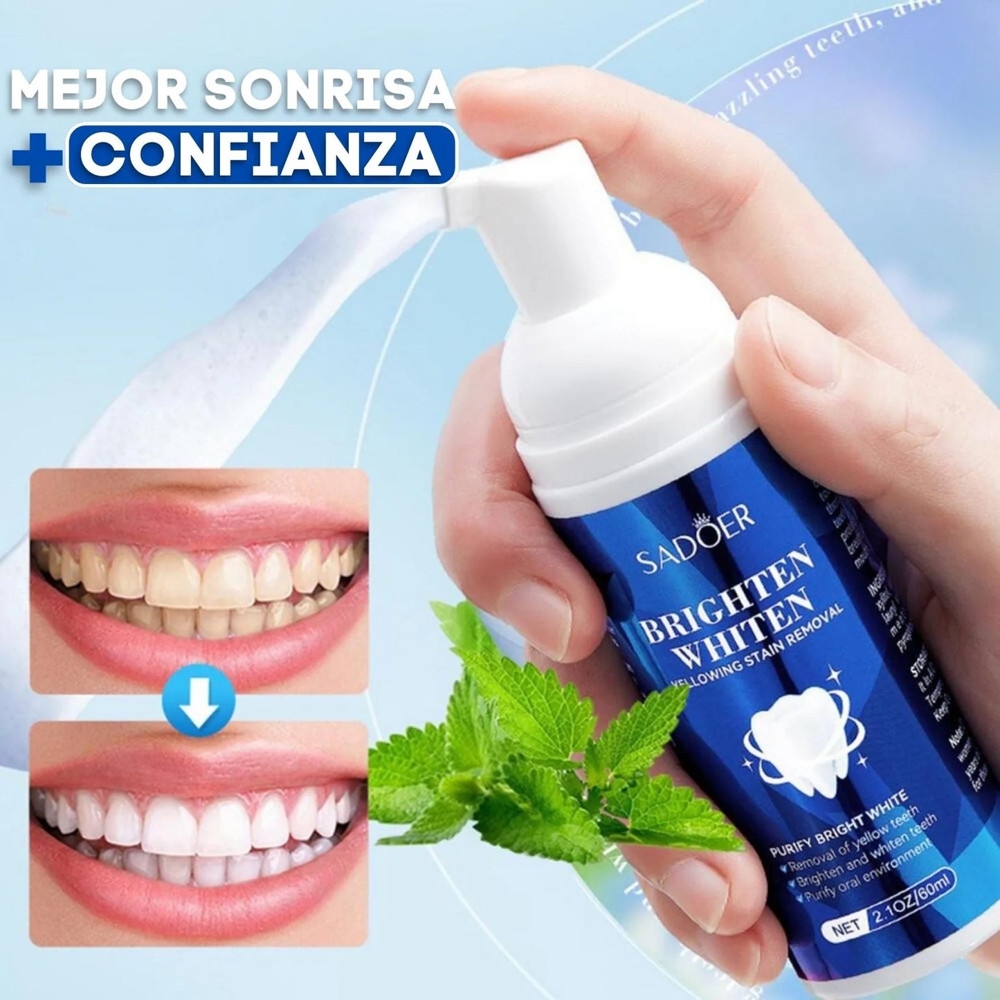Espuma dental Blanqueadora Premium - Últimas 7 Unidades 🔥