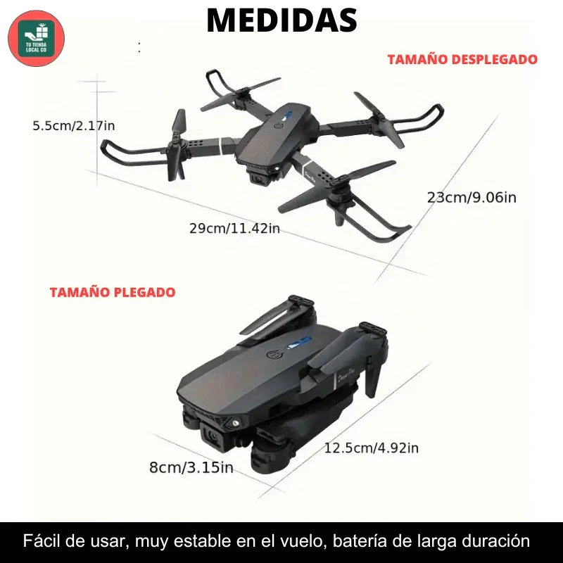 Dron Profesional 4K 999pro + 2 Baterías Adicionales y Estuche de Regalo - Garantía de 90 días